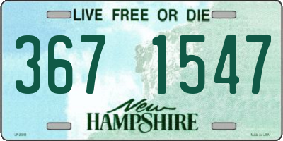NH license plate 3671547