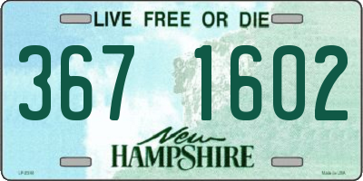 NH license plate 3671602