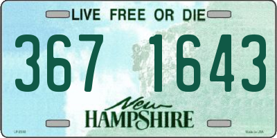 NH license plate 3671643