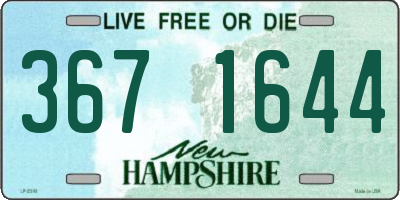 NH license plate 3671644