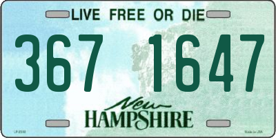 NH license plate 3671647