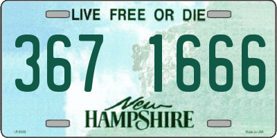 NH license plate 3671666