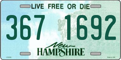 NH license plate 3671692