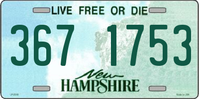 NH license plate 3671753