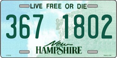 NH license plate 3671802