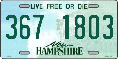 NH license plate 3671803