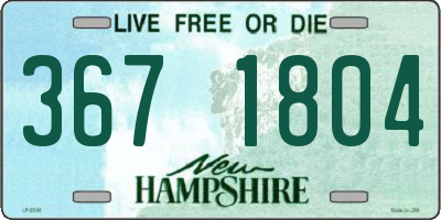 NH license plate 3671804