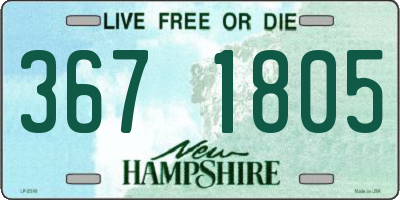 NH license plate 3671805