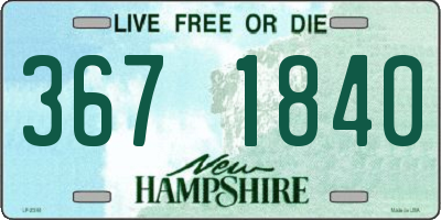 NH license plate 3671840
