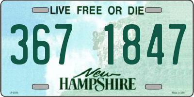 NH license plate 3671847