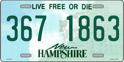 NH license plate 3671863
