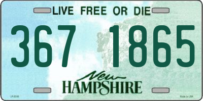 NH license plate 3671865