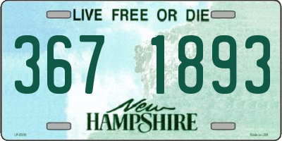 NH license plate 3671893