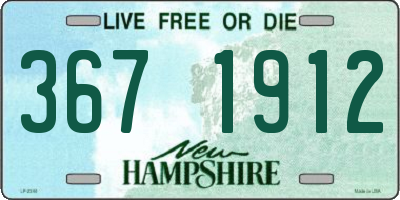 NH license plate 3671912