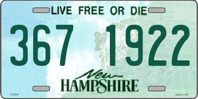 NH license plate 3671922