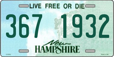 NH license plate 3671932