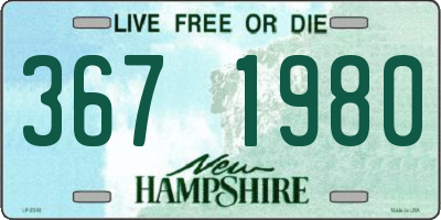 NH license plate 3671980