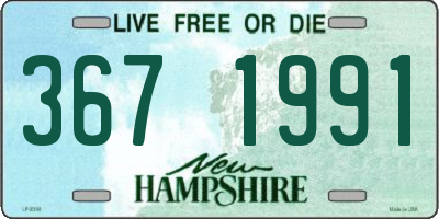 NH license plate 3671991