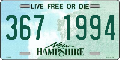 NH license plate 3671994