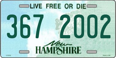 NH license plate 3672002