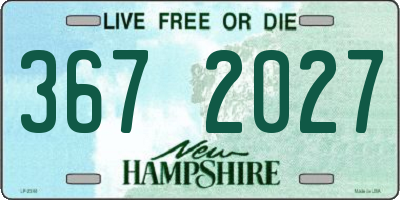NH license plate 3672027
