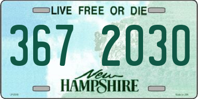 NH license plate 3672030