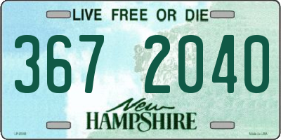 NH license plate 3672040