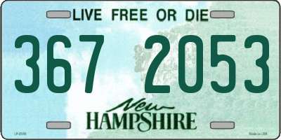 NH license plate 3672053