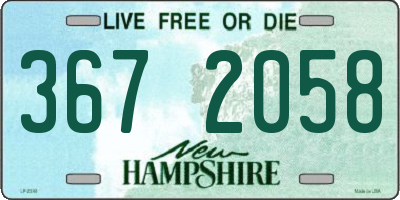 NH license plate 3672058