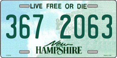 NH license plate 3672063