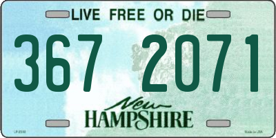 NH license plate 3672071