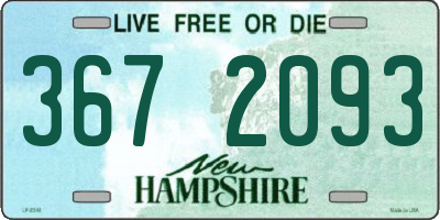 NH license plate 3672093