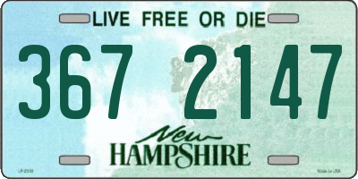 NH license plate 3672147
