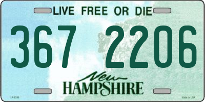 NH license plate 3672206