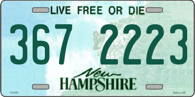 NH license plate 3672223