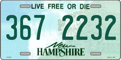 NH license plate 3672232