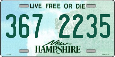 NH license plate 3672235