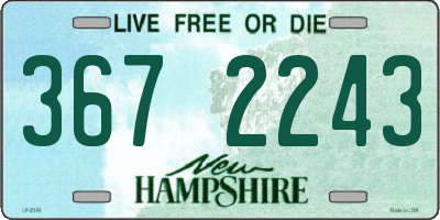 NH license plate 3672243