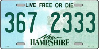 NH license plate 3672333