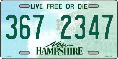 NH license plate 3672347