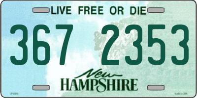 NH license plate 3672353