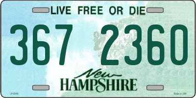 NH license plate 3672360
