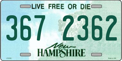 NH license plate 3672362