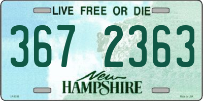 NH license plate 3672363