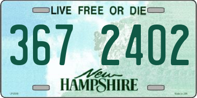 NH license plate 3672402