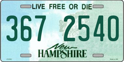 NH license plate 3672540