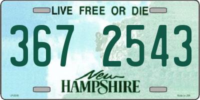 NH license plate 3672543