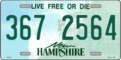 NH license plate 3672564