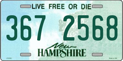 NH license plate 3672568