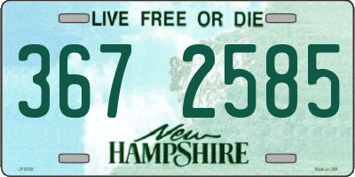 NH license plate 3672585